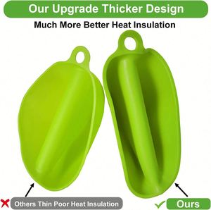 Mitaines personnalisées avec logo, mitaines de cuisine résistantes à la chaleur pour la manipulation de casseroles chaudes, paires de gants de four en silicone - Product Image 3