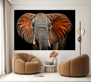 Impression sur toile HD moderne pour la décoration <span class=keywords><strong>de</strong></span> salon, impression UV, encre écologique, éléphant, <span class=keywords><strong>coucher</strong></span> <span class=keywords><strong>de</strong></span> <span class=keywords><strong>soleil</strong></span>, animal, faune africaine, art mural - Product Image 2