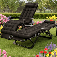 Chaise longue pliante zéro gravité avec rembourrage supplémentaire, pour extérieur, inclinable à plat, portable