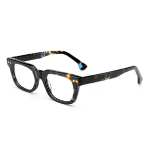 Gafas de Sol de moda 2024, gafas Ópticas Clásicas para hombre, montura de diseñador, gafas de acetato rectangulares de alta calidad, logotipo personalizado UV400