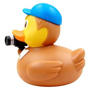 Cadeau promotionnel 2025 : Canard de bain en PVC personnalisé motif dessin animé, Mini jouets artisanaux en plastique en forme d'animaux, Figurine de caméraman en vinyle - Product Image 3