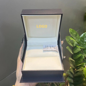 Luxury <b>Black</b> Double Door Watch Gift <b>Box</b> Customized Logo Velvet Lined Wrist Watch Bracelet Bangle Display Packaging <b>Box</b> - Product Image 3