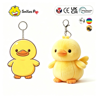 Porte-clés en peluche personnalisé en forme de mini-canard de dessin animé, jouet doux pour enfants, idéal pour cadeau, voiture, téléphone, sac