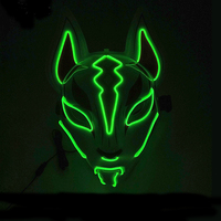 Masque facial LED Halloween 2025 Sky Fox, masque de fête lumineux, matériau PVC