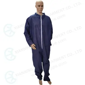 Breathable cheap nonwoven polypropylene coverall without hood