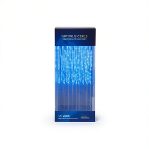 Lumières météores bleues de 2 pieds, 720 LED, éclairage de fête intérieur/extérieur - Product Image 1