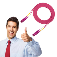 Câble dhl à faible perte en PVC, 2.0 3.0mm, Duplex 50/125um, OM3 OM4 Violet, OFNR, LSZH LC to LC, 15 pièces