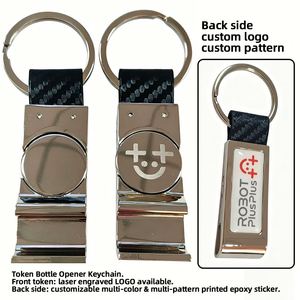 Factory Direct Supply Trolley Token Keychain 2 in 1 Supermarket Locker Coin Bottle Opener Custom Logo Pattern Available - Product Image 2