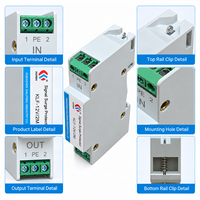 Parafoudre de rail DIN 2 fils RS485/422 12V 24V 48V CC pour systèmes de communication industriels