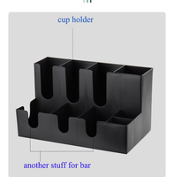 Porte-gobelet à café multi-compartiments Distributeur de gobelets à café en papier Paille Organisateur de produits de bar
