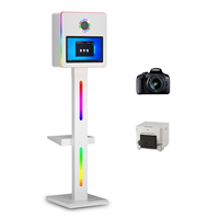 Écran de photomaton vertical électrique pour impression instantanée, en métal et verre trempé, pour photographie à 360 degrés, équipement de fête