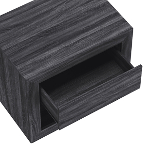 Nightstand In Charcoal Gray Wood Finish <b>Storage</b> Cabinet For Bedroom - Product Image 6