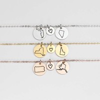 Meilleur ami cadeau trois pièces petite pièce pendentif à breloque soeur collier d'amitié personnalisé bijoux personnalisés