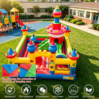 Château gonflable commercial en forme d'oiseau de dessin animé, parc de jeux coloré avec toboggan intérieur pour événements scolaires et fêtes en plein air