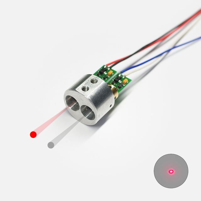 New Ir Red 2-In-1 Customizable Double Dots Aluminum Laser Module Housing Coaxial 850nm 650nm DC 5V PMMA Lens 10-100cm 30mW/3mW