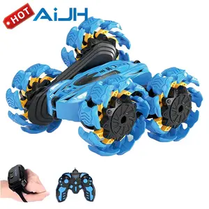 AiJH Gesture Sensing RC Stunt Car 4WD Off Road Double Sided 360 Rotating Explosive Remote Control Car Toy