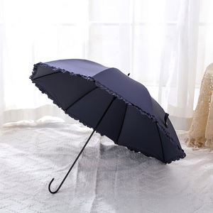 Parapluie Coréen Anti-UV UPF50+ à Long Manche en Plastique Coloré, Style Fleur de Lys, Idéal pour les Voyages - Product Image 3