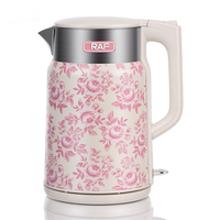 Bouilloire électrique RAF R.7404 1500W 2.0L Hervidor Eléctrico Ébullition rapide 360° °   Base pivotante à arrêt automatique, design floral, pour la maison et la cuisine