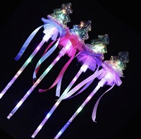 Baguette Magique Lumineuse Étoilée Bobo Ball, Bâton Lumineux Clignotant en Plastique, Mini, Alimenté par Piles, Non Toxique, Durable, pour Fêtes et Cadeaux d'Invités
