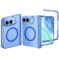 Nouvelle coque magnétique transparente anti-jaunissement pour iPhone DUO, coque arrière rigide en PC avec protection d'écran avant pour Samsung Z Fold 8