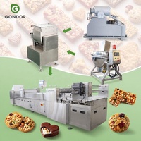 Gevormde snackrepenmachine voor eiwitnougat, karamel, snoep, fruit, noten, met roterende vormgeving, complete set, kleine extrusiemodule, in India.