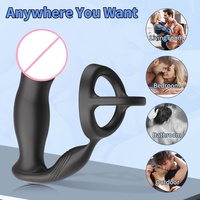 Vibrateur anal pour hommes avec télécommande sans fil à 10 fréquences de vibration + bouton, 100% étanche, jouets sexuels pour hommes