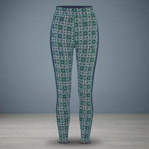 High Waist Full Length Geometric Print <b>Leggings</b> Stretch Knitted Sporty Style All Seasons Women's <b>Leggings</b> - Product Image 2
