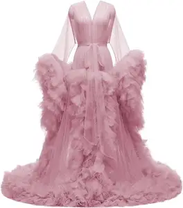 Robes de soirée de bal de promo pour femmes, sexy et modestes, col en V, robes de gâteau en tulle français tube, robes maxi