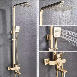 Buon fornitore di vendita rotondo a due maniglie a due funzioni bagno nascosto doccia Set personalizzato Flor Ducha <span class=keywords><strong>fontana</strong></span> soffione doccia - Product Image 3