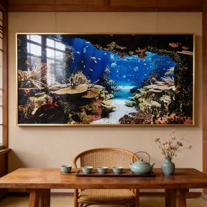 Peintures 3D personnalisées, nouvelle vente chaude, paysage sous-marin, cadre en aluminium, peinture en porcelaine cristalline, décoration murale, art - Product Image 5