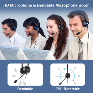 Ong mới Tai nghe điện thoại văn phòng tiếng ồn hủy bỏ tai nghe với microphone trung tâm cuộc gọi Tai nghe với nút tắt tiếng - Product Image 4