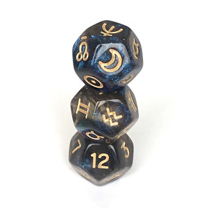 Wholesale D12 Rune Polyhedral <strong>Dice</strong> <strong>Set</strong> 3PCS Plastic Acrylic <strong>Colored</strong> Card Game for Players and Gamers - Product Image 4