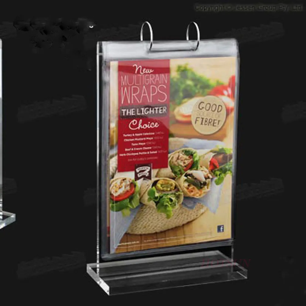 Wholesale A5 flip menü stehen Plexiglass Menu Display Table Talker Acrylic Menu Holder