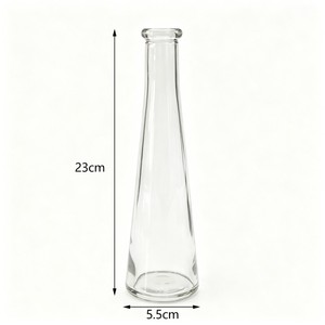 Jarrón de Vidrio Cónico con Acabado de <span class=keywords><strong>Cristal</strong></span> Transparente en Diseño Delgado <span class=keywords><strong>para</strong></span> Decoración de Hoteles y Restaurantes con Servicio de Calidad - Product Image 2