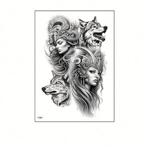 Plantilla de Tatuaje Temporal Impermeable en Oferta, Tatuaje de Jugo para Hombres y Mujeres, Tatuaje de Brazo Duradero, Adhesivo de Tatuaje Semipermanente Negro - Product Image 6