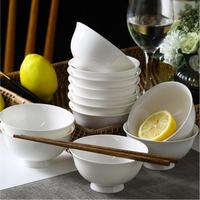 Bol de service en céramique blanc en forme de bateau, plat à soupe et à salade en porcelaine, écologique et compatible lave-vaisselle