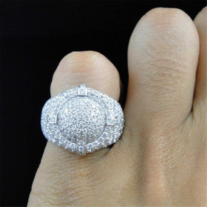 Mode Hip Hop anneau de Zircon plein de diamant étincelant hommes femmes bague de doigt bijoux cadeaux décor - Product Image 1