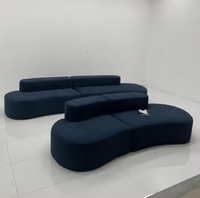 Sofá Modular Curvo JJY-039 Tanzuo Unisofa, Empacado en Caja, Plegable, para Exteriores, Sofá de Esquina para el Suelo, Compresible
