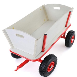 Chariot à roues en bois massif, chariot de jardin mural, chariot de rangement pour enfants, poussette de rangement en toile - Product Image 2