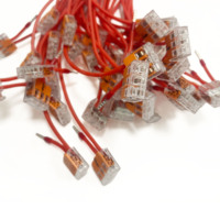 Kabel Harness Pemasangan Sekring Elektronik Kustom Seri 221 Konektor Adaptor 1-Core/2-Core Berlapis Emas Merah PTFE/PBT Elektrikal