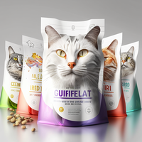Impression numérique Logo personnalisé Sac à 8 joints latéraux Emballage d'aliments pour chiens et chats Sac à fond carré pour aliments pour chats