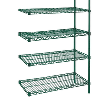 Étagère de rangement robuste à 4 niveaux, 18 po de profondeur, 36 po de largeur, en acier avec revêtement époxy vert, pour épicerie, restaurant, salle de repas