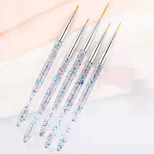 Nails Art Drawing Liner Französisch Maniküre Glitter Griff 3/5pcs Nagel bürsten Set - Product Image 3