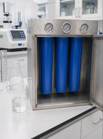 Système de filtration d'eau triple pour toute la maison, populaire en Nouvelle-Zélande, 20*4.5 BB, avec couvercle en acier inoxydable, clé et éléments filtrants