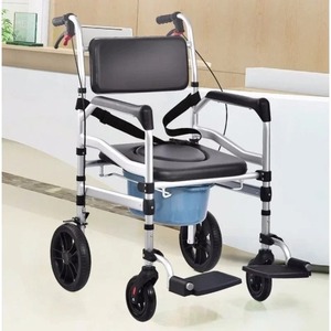 Silla de Inodoro con Ruedas para Personas Mayores, Directo de Fábrica, Asiento de Inodoro Portátil, Silla de Ducha Plegable, Ayuda de Seguridad para Baño - Product Image 1