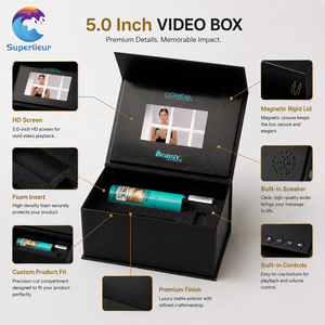 Superlieur Boîte cadeau électronique vidéo de luxe personnalisée avec écran LCD HD imprimé, style tiroir à interrupteur magnétique - Product Image 6