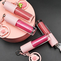 Huile à lèvres liquide minérale végétalienne de haute qualité en gros, hydratante, parfumée, avec porte-clés, marque privée, gloss repulpant pour les lèvres