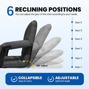 सूरजमुखी SFY2990-8 पोर्टेबल गर्म स्टेडियम की कुर्सी पर लेनिंग आर्मरेस्ट 6 समायोज्य तह तह बाहरी कुर्सियां के लिए - Product Image 2