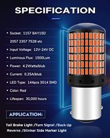 HOLY Extrêmement Lumineux 156 BA15S P21W 7506 3014 144 SMD IP65 Canbus 12V Projecteur de Remplacement pour Feu Arrière Intérieur de Camping-Car