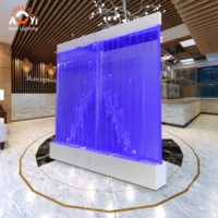 Mur de séparation en colonne de bulles LED sur mesure, grand format, en acrylique durable, pour hall d'hôtel et complexe hôtelier